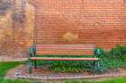 USA-Washington State-Palouse-Palouse public-street or city bench Art Print